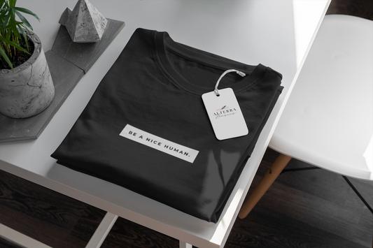 BE A NICE HUMAN PRINTED BASIC SHIRT